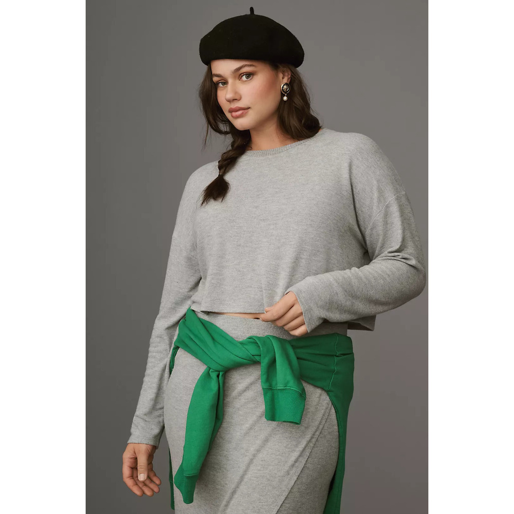 Bordeaux Cropped Sweater Top 2X NWT
